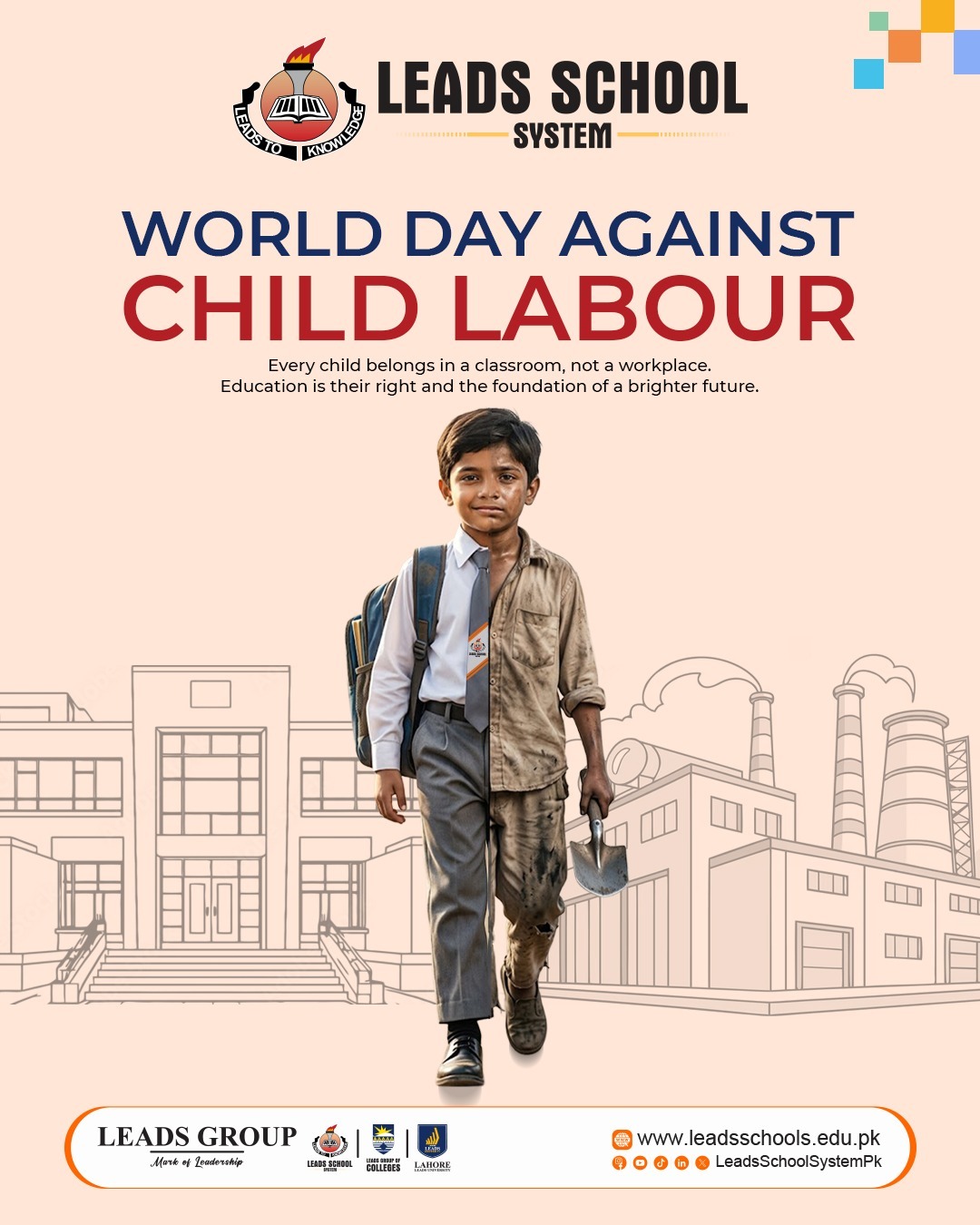 leads school system world day against child labor